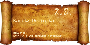 Kanitz Dominika névjegykártya
